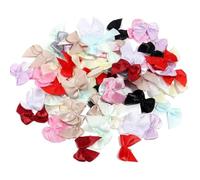 100 unids/Lote 2,5x2 cm Lazos de Cinta de poliéster Mini satén for Manualidades DIY Costura Fiesta hogar Decoraciones navideñas(8)