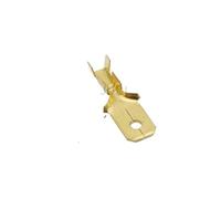 100 unids/lote 2,8/4,8/6,3mm conector de Terminal de engarzado hembra y macho conectores de cable eléctrico de altavoz de latón dorado/coche plateado(Male Golden,6.3mm)