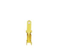 100 unids/lote 2,8/4,8/6,3mm conector de Terminal de engarzado hembra y macho conectores de cable eléctrico de altavoz de latón dorado/coche plateado(2.8 Male)