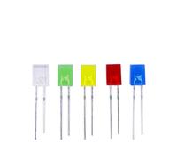 100 unids/lote 2x3x4 cuadrado 5 colores diodo emisor de luz de pierna corta LED en línea lámpara cuentas LED componentes electrónicos DIY(Ivory)