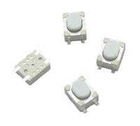 100 UNIDS/LOTE 3 * 4 * 2.5mm SMD Interruptor táctil 4 pines Micro interruptor de botón 3x4x2.5H Botón blanco Botón de llave remota de coche