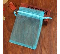 100 Unids/lote 7x9 9x12 cm Pequeñas Bolsas de Organza Favor de Fiesta de Boda Bolsa de Regalo de Dulces Bonita Bolsa con Cordón Bolsita Bolsas de Embalaje de Joyería-Lago Azul-5x7cm