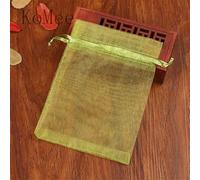 100 Unids/lote 7x9 9x12 cm Pequeñas Bolsas de Organza Favor de Fiesta de Boda Bolsa de Regalo de Dulces Bonita Bolsa con Cordón Bolsita Bolsas de Embalaje de Joyería-Verde Oliva-5x7cm