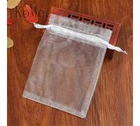 100 Unids/lote 7x9 9x12 cm Pequeñas Bolsas de Organza Favor de Fiesta de Boda Bolsa de Regalo de Dulces Bonita Bolsa con Cordón Bolsita Bolsas de Embalaje de Joyería-Gris-7x9cm