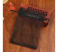 100 Unids/lote 7x9 9x12 cm Pequeñas Bolsas de Organza Favor de Fiesta de Boda Bolsa de Regalo de Dulces Bonita Bolsa con Cordón Bolsita Bolsas de Embalaje de Joyería-Negro-7x9cm