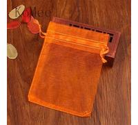 100 Unids/lote 7x9 9x12cm Pequeñas Bolsas de Organza Favor de Fiesta de Bodas Bolsa de Regalo de Dulces Bonita Bolsa con Cordón Bolsita Bolsas de Embalaje de Joyería-Naranja-9x12cm
