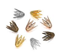 100 unids/lote 8x10 mm hueco en forma de flor cuentas colgante Caps cono filigrana extremo cap p