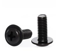 100 unids/lote cabeza redonda cruzada con tornillo de almohadilla M1.4-M5 PWM plana negra acero al carbono junta máquina dientes electrónico(25mm,M5 x100pcs)