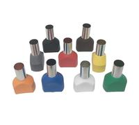 100 unids/lote casquillos aislados de cobre Cables gemelos tipo 2x (0,5mm ² ~ 16mm ²) Terminal de extremo de cable eléctrico prensado TE2508, etc.(Green,TE4012 AWG 2x12)