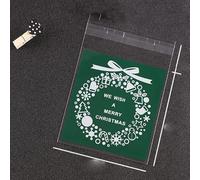 100 unids/lote de regalo de galletas autoadhesivo sellado bolsa de dulces boda Navidad día de San Valentín bolsa transparente 7 x 7 cm-s29,7 x 7 cm