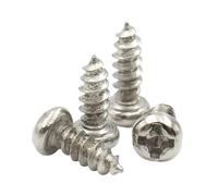 100 unids/lote M1 .2 .4 .7 M2 .5 M3 M4 M5 tornillo autorroscante de cabeza redonda empotrada cruzada de acero al carbono niquelado(10mm,M5 x100pcs)