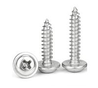 100 unids/lote M1.4. 7 M2.6 M3. 5 M4 M5 cabeza redonda de acero inoxidable con arandela tornillo autorroscante(12mm x100,M4)