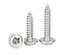 100 unids/lote M1.4 M1.7 M2.6 M3 M3.5 M4 M5 A2-70 cabeza redonda Phillips PWA de acero inoxidable con arandela tornillo de rosca(14mm x100,M3)