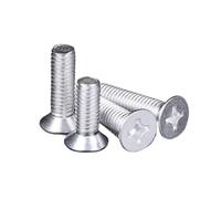100 unids/lote M1.7-M6 perno de aleación aluminio cabeza plana tornillo cruzado KM máquina avellanada(M4x6)