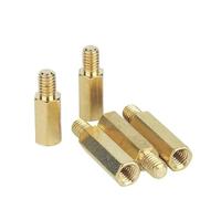 100 unids/lote M3 * L + 2,5/3/4/5 tornillo de columna latón hexagonal un solo cabezal chasis cobre placa base separadores espacio(M3x5x4)