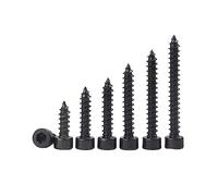 100 unids/lote M3 M4 M5 M6 cabeza hexagonal cabeza hueca tornillo autorroscante tornillo de cabeza Allen de acero al carbono negro (Size : 100pcs M6*30)