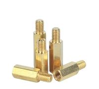 100 unids/lote M4 * L + 6/8 tornillo de columna latón chasis hexagonal una sola cabeza cobre placa base separadores espacio(M4x15x6)