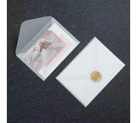 100 unids/lote sobre transparente para invitación de boda sobres translúcidos en blanco Vintage embalaje de papel de ácido sulfúrico