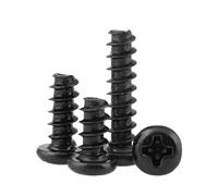 100 unids/lote Tornillo AutorRoscante de Cabeza Plana Empotrada en cruz M1 M1.2 M1.4 M1.7 M2 M2.3 M2.6 M3 M3.5 M 4 M5 Phillips de Acero al Carbono negro, M1.5, 16mm x100pcs
