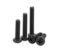 100 unids/lote tornillo de máquina negro de acero al carbono con cabeza plana empotrada en cruz 4,8(8mmx100pcs,M4)