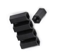 100 unids negro PA66 M3 hembra X M3 hembra Hex roscado espaciador para hacer canales térmicos (M3*12)