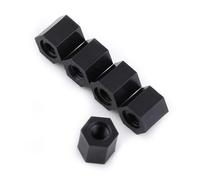 100 unids negro PA66 M3 hembra X M3 hembra Hex roscado espaciador para hacer canales térmicos (M3*5)
