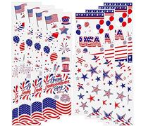 100 Unids Patriótico Celllo Bolsos Independencia Día 4 De Julio Bolsas De Bolsos De Goodie Bolsos Azul Rojo USA Star Cellophane Plastic Favor Bags