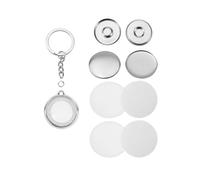 100 Unids/set Piezas de Llavero de Doble Cara for Máquina de Insignias Suministros for Fabricación de Pines Redondos Cubierta Frontal de Metal Papel en Blanco Compatible y Multiusos(37mm)