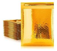 100 Unids Sobres De Papel Enchapado De Burbujas Bolsa Acolchada Sobres De Envío Bolsas De Burbujas Bolsa De Embalaje Autoadhesiva De Espuma-Oro-18 * 23 Cm