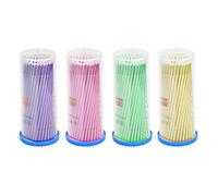 100 varillas color rosa, micro cepillos, pinceles para retirar las extensiones de pestañas - Método pestaña a pestaña y volumen ruso