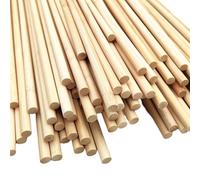 100 varillas redondas de bambú natural, extralargas de 0,8 cm, para manualidades, proyectos de arte y manualidades (40 cm de largo)