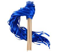 100 varitas de cinta para boda con varita de hada de seda para bodas, fiestas, baby shower, actividades de fiesta, regalos de celebración de vacaciones (azul real, 100 unidades)