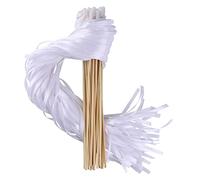100 varitas de cinta para bodas con varita de hadas de seda para boda, fiesta, baby shower, envío, actividades de fiesta, fiesta, celebración, regalos (blanco, 100 unidades)