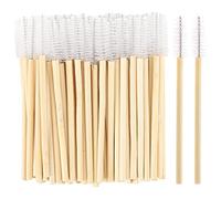 100 varitas de rímel desechables, brocha de bambú para extensiones de pestañas, cepillos de cejas de pestañas y aplicador de pestañas, kit de maquillaje, color blanco