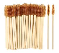 100 varitas desechables de rímel, cepillo de bambú para extensiones de pestañas, cepillos de cejas y pestañas en bobina, kits de maquillaje aplicador de varita de pestañas, marrón