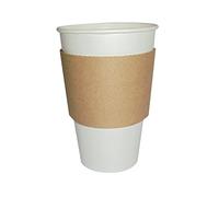 100 vasos blancos de 250 ml + tira de cartón térmico para café, chocolate y bebidas calientes.