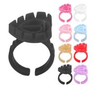 100 vasos con anillos en forma de corazón, soporte de extensión de pestañas para estudios de belleza, suministros de maquillaje, herramientas