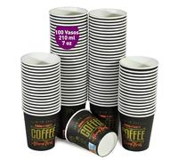 100 Vasos de Cafe Desechables 210 ml / 7 oz de Papel Cartón, Vasos de cartón Perfectos para Bebidas Calientes y Frías