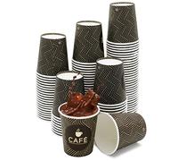 100 Vasos de Cartón Desechables - Vasos Cafe Para Llevar de 120ml (4oz) fabricados en España - Vasos Carton 100% Reutilizables Resistentes al Calor, Ideales para Café, Té, Cumpleaños, etc