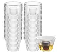 100 vasos de chupito Jager Bomb de plástico, 100 ml, vasos de chupito con inserto de vaso de chupito, vasos de plástico transparentes, vasos desechables para todos los eventos