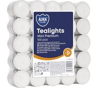 100 velas de té blancas, empaquetadas en una pila, velas de té inodoras, 3 horas de combustión, pequeñas velas para portavelas, 10 g, diámetro de 3,9 x 1,35 cm