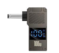 100 W PD Type-C a DC Charging Adapter - Zinc Alloy Converter Tip | to DC Barrel Jack Interface with Digital Display, Fast Power Supply for Laptops, Routers, Battery Packs, and More