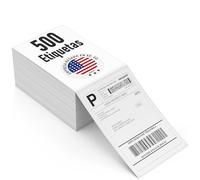 100 x 150 mm (4x6) Etiquetas térmicas de envío plegadas (Fanfold), 500 etiquetas, térmico directo autoadhesivas, perforadas corte fácil, compatibles con Zebra Rollo MUNBYN TSC, DPD DHL UPS FedEx