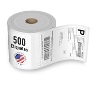 100 x 150 mm (4x6) Rollo de etiquetas térmicas de envío, 500 etiquetas, térmico directo autoadhesivas para DHL UPS, perforadas, compatibles con Rollo Zebra MUNBYN Polono y la mayoría de impresoras 4x6