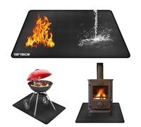 100 x 180 cm, alfombrilla protectora para el suelo, base ignífuga para barbacoa, 3 capas para barbacoa, reutilizable para protección del suelo, fácil de limpiar e impermeable