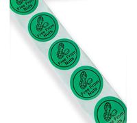 100 x 25 mm redondo verde libre de frutos secos etiquetas permanentes alérgenos seguridad intolerancia pegatinas