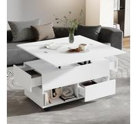 100 x 50 x 52 cm, mesa de centro con 4 ruedas, mesa de salón multifuncional con 4 cajones, mesa de café elevable, mesa de sofá de altura regulable, mesa auxiliar y mesa de comedor con espacio de