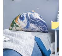 100 x 70 cm, cojín de lectura semicircular de algodón PP, para cama y sofá, diseño de tierra, luna y saturno, cojín para el respaldo de la cama para salón, habitación de los niños, estudio y amantes