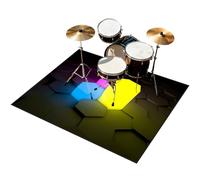 100 x 80 cm Alfombras de Tambor Alfombra Bateria Electronica Alfombra para Bateria Acustica Alfombras de Batería Kit Profesional de Batería de Jazz Electrónico Alfombrilla de Protección del Suelo