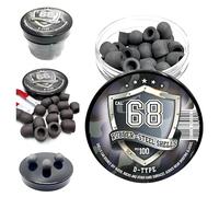 100 x D-Type Hard Mix Rubber Steel Shells Rubber Balls Mixed with Steel Powder 6 Grams Heavy Ammunition for Training Home Self Defense Paintball Pistols in 68 Caliber for Double Barrel Shotgun